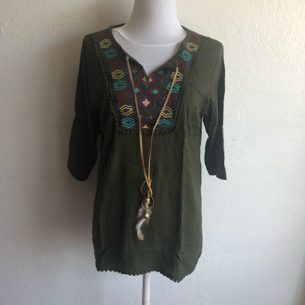 Blouse tunic geometric design